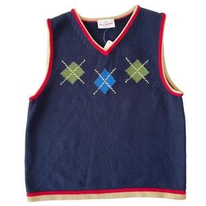 Hanna Andersson Navy Argyle Sweater Vest | 110 (5)